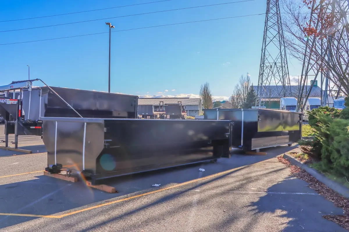 Roll-off dumpster ready for waste disposal at job site for Estate Cleanout Dumpster Rental in Maryland City